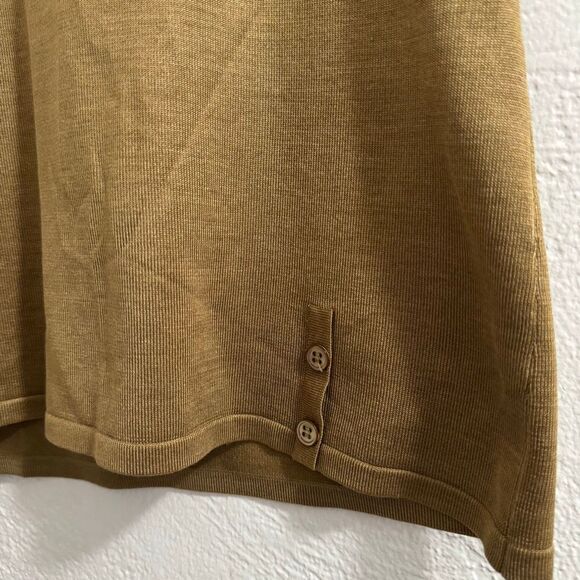Liz Claiborne Collection Brown Silk Blend Button Detail Tank L - Picture 2 of 4